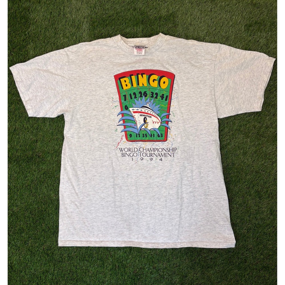 Vintage 1994 World Championship Bingo Tournament Shirt Oneita XL Cruise Ship 90s